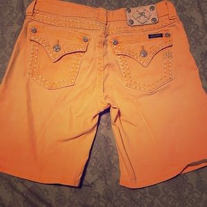 Rare Miss Me Size 28 Neon Orange Boyfriend Shorts